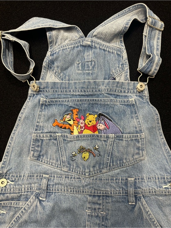 Winnie-the-Pooh Denim - Vintage 90s Denim Women’s Overalls with Winnie the Pooh Embroidery